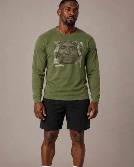Already Here 2026 Army Green Premium Long Sleeve Tee