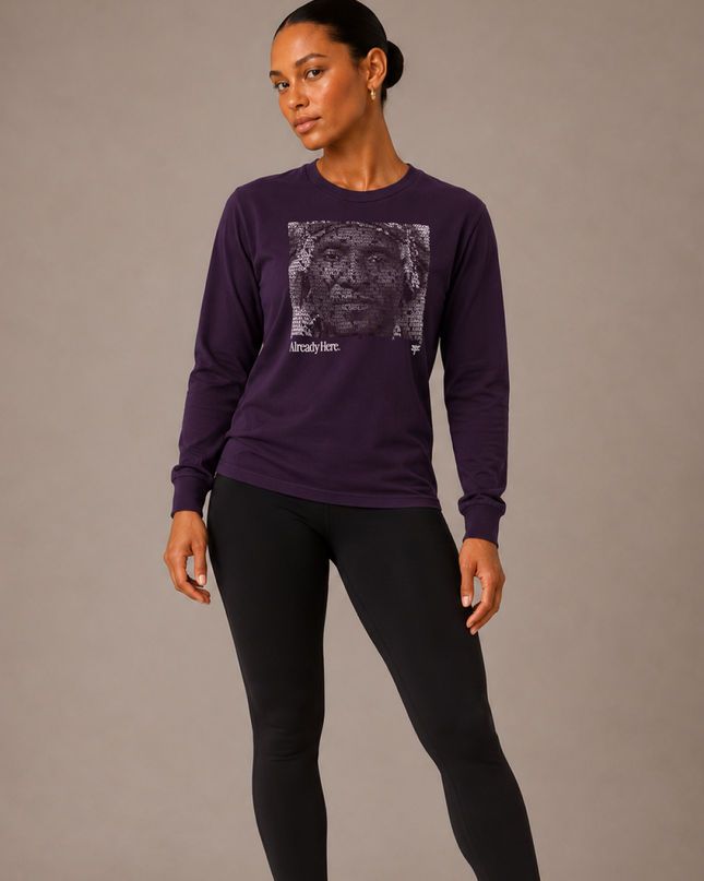 Already Here 2026 Plum Premium Long Sleeve Tee