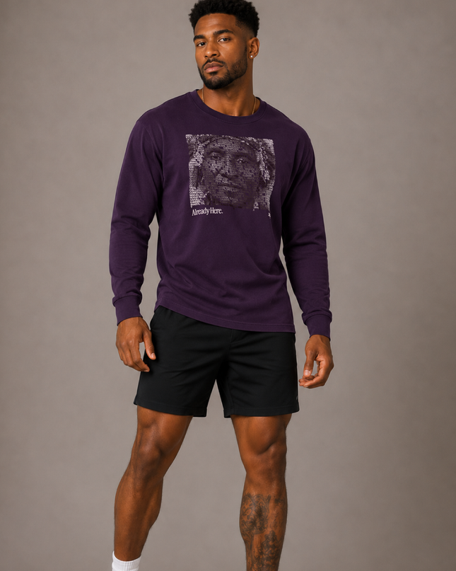 Already Here 2026 Plum Premium Long Sleeve Tee
