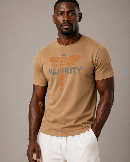 The Vibration Collection Washed 100% Cotton Tee in Brown