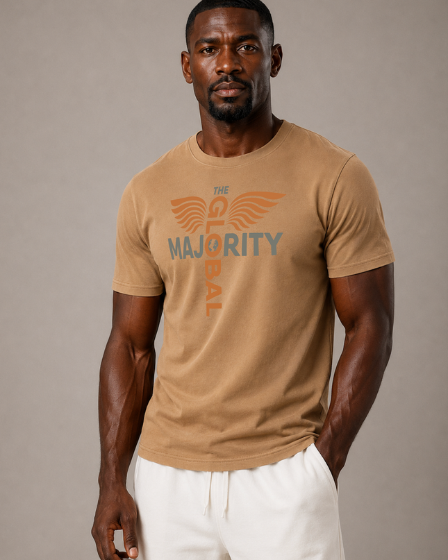 The Vibration Collection Washed 100% Cotton Tee in Brown