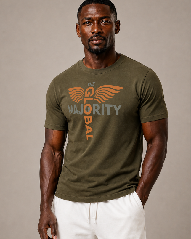 The Vibration Collection Washed 100% Cotton Tee in Olive