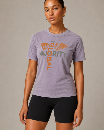 The Vibration Collection Washed 100% Cotton Tee in Zinc