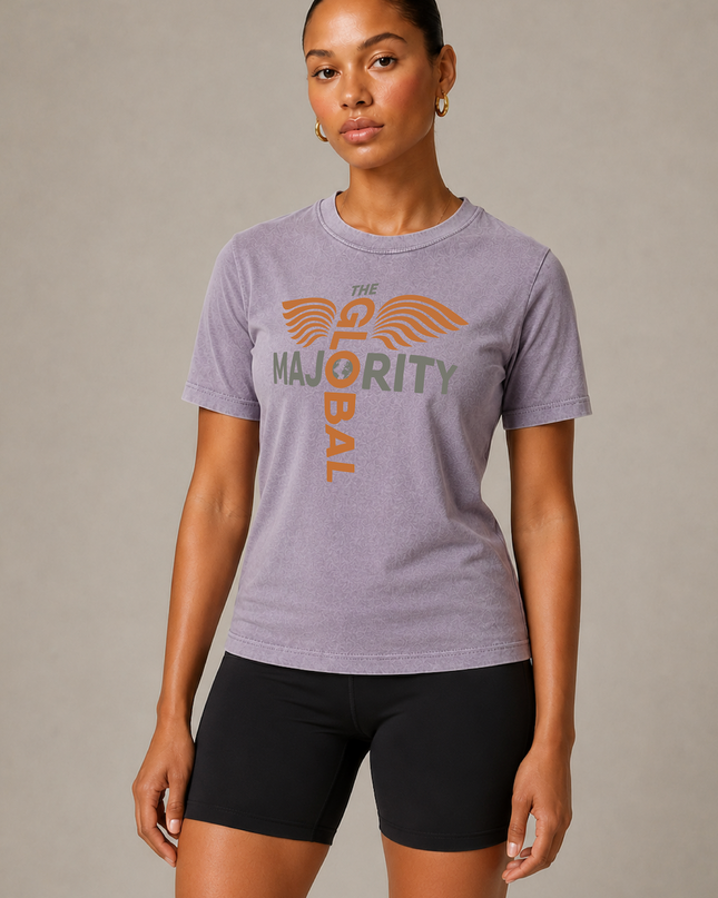 The Vibration Collection Washed 100% Cotton Tee in Zinc