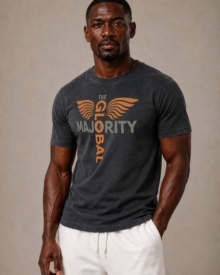 The Vibration Collection Washed 100% Cotton Tee in Black