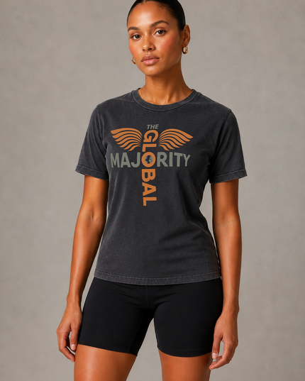 The Vibration Collection Washed 100% Cotton Tee in Black
