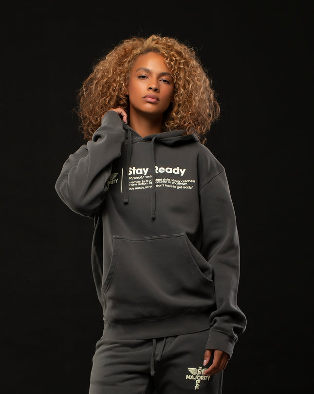 STAY READY PIGMENT WASH HOODIE BLACK
