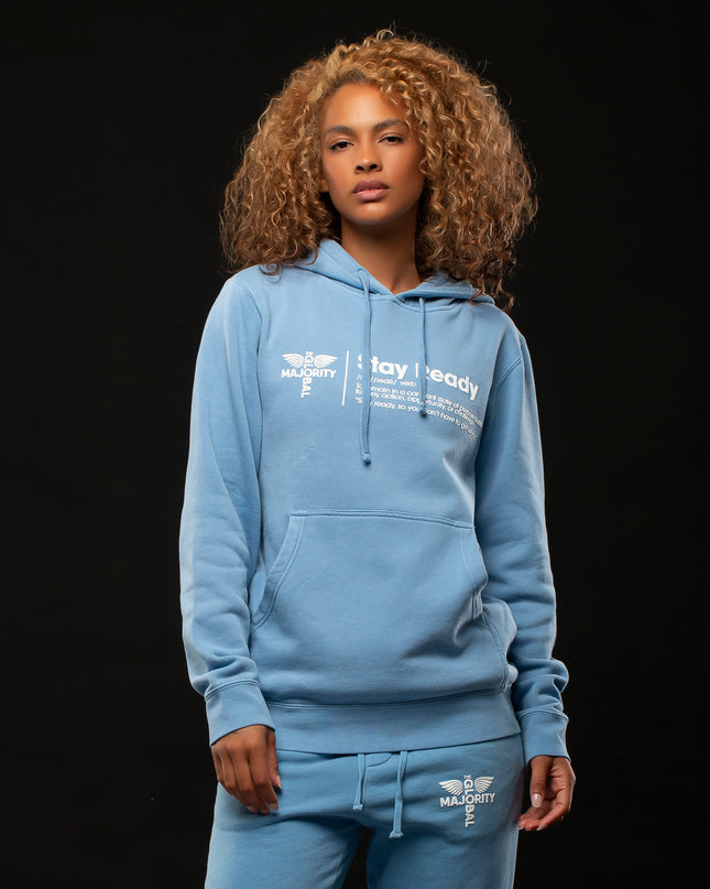 STAY READY PIGMENT WASH HOODIE SKY BLUE