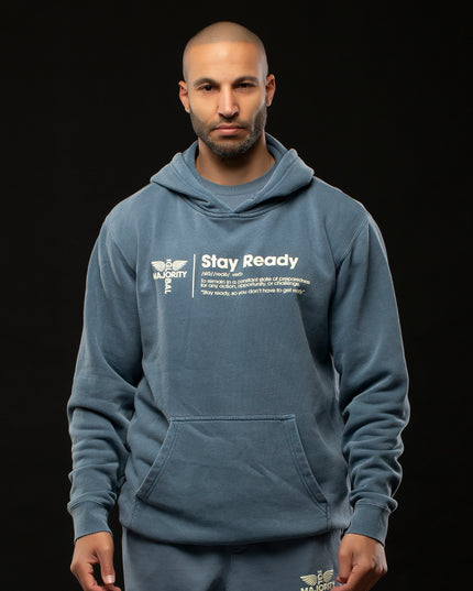 STAY READY PIGMENT WASH HOODIE BLUE