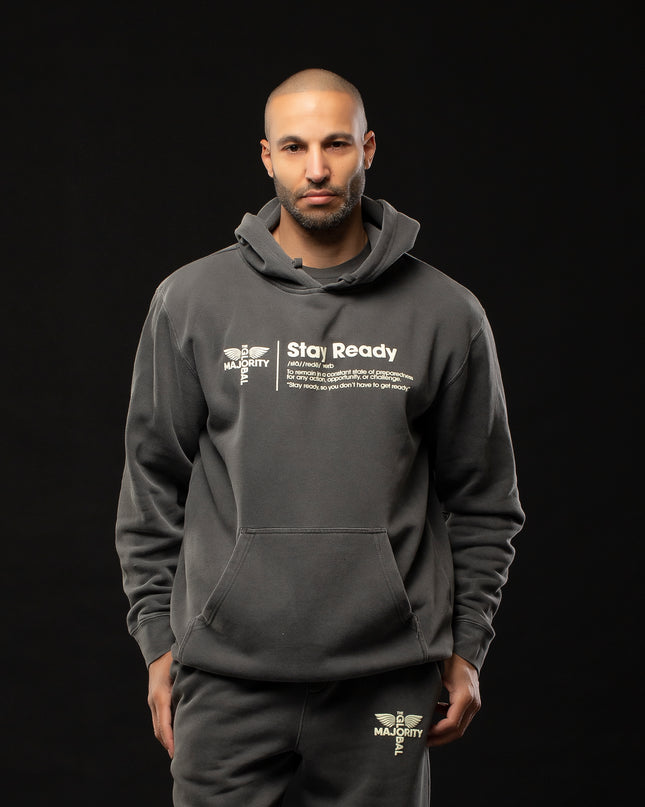 STAY READY PIGMENT WASH HOODIE BLACK