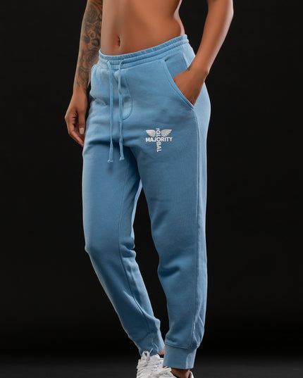 STAY READY x TGM LOGO PIGMENT WASH JOGGERS SKY BLUE