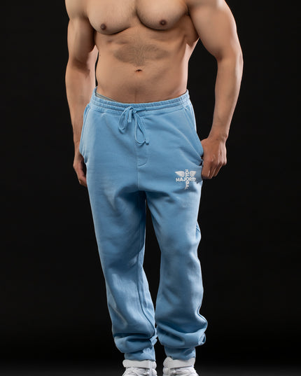 STAY READY x TGM LOGO PIGMENT WASH JOGGERS SKY BLUE