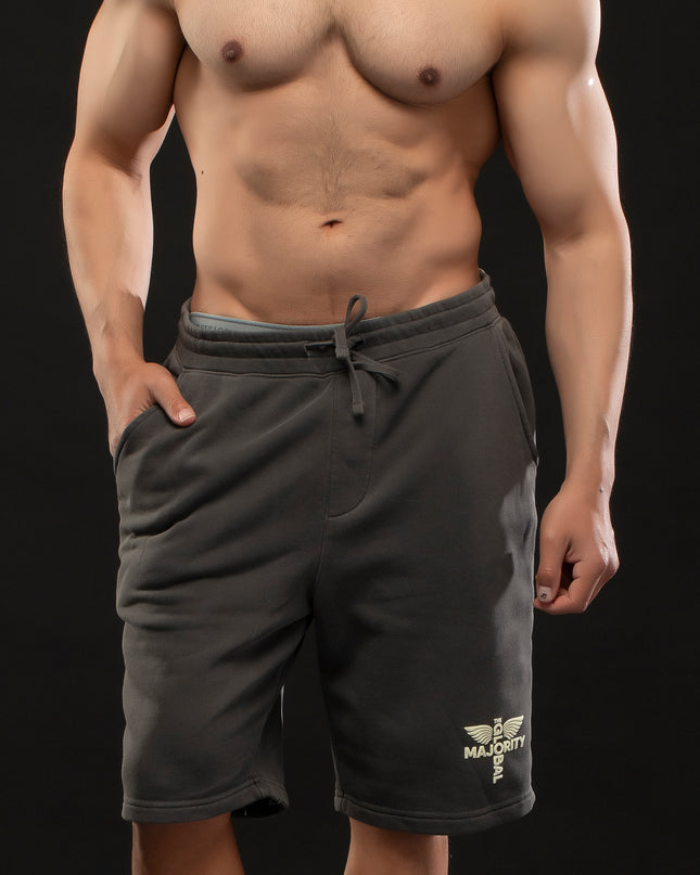 STAY READY x TGM LOGO PIGMENT WASH SHORTS BLACK