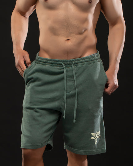 STAY READY x TGM LOGO PIGMENT WASH SHORTS GREEN
