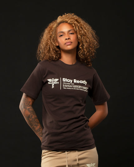 STAY READY PIGMENT WASH T-SHIRT  BROWN