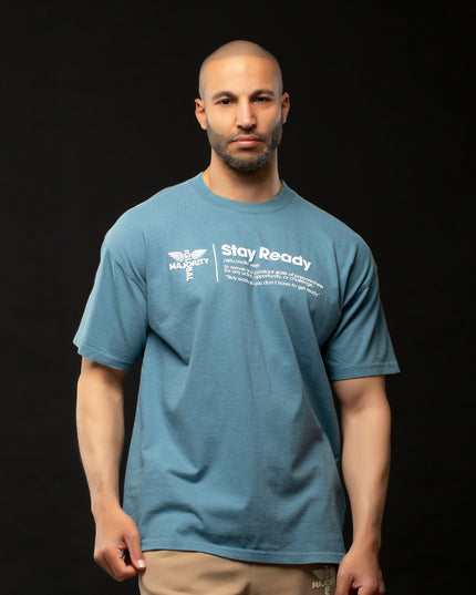 STAY READY PIGMENT WASH T-SHIRT LT BLUE
