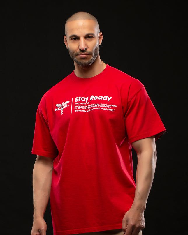 STAY READY PIGMENT WASH T-SHIRT RED
