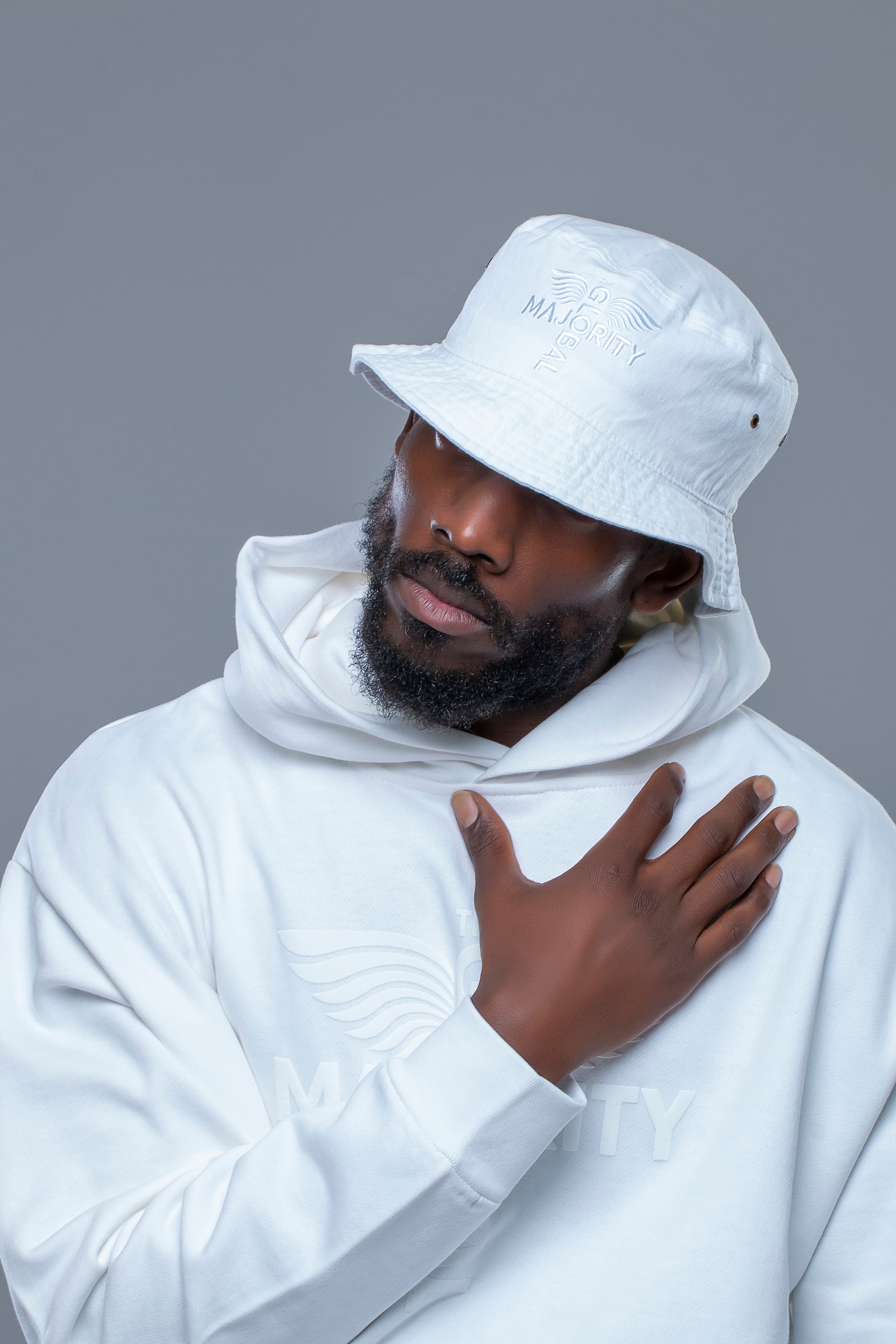 TGM Logo Bucket Hat White