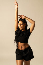 Women’s Logo-Embroidered Cropped Tee