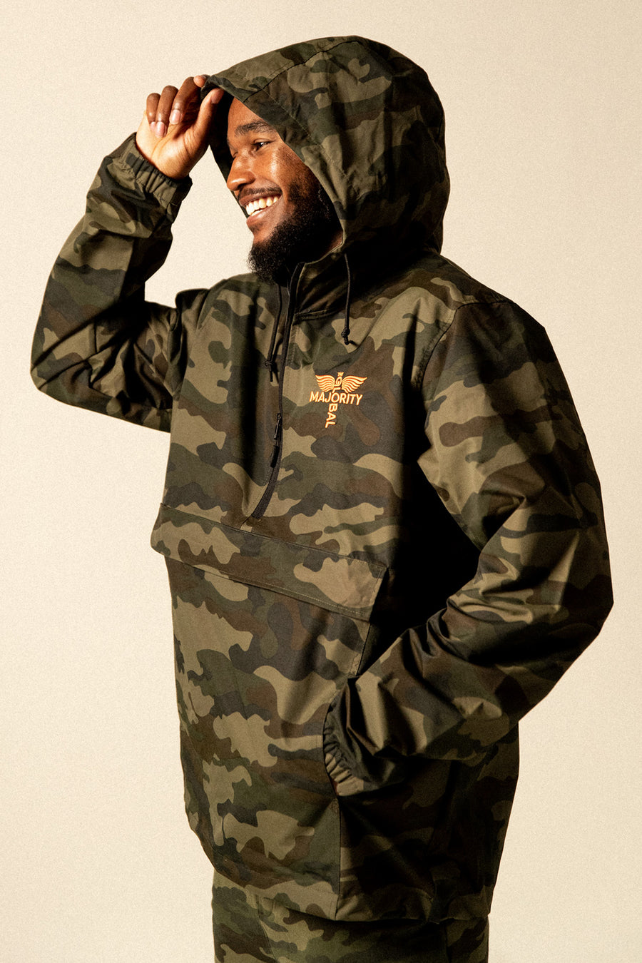 Logo-Embroidered Camo Anorak Jacket