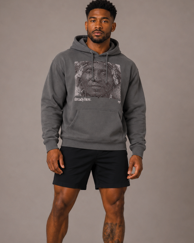 Already Here 2026 Charcoal Cotton Hoodie