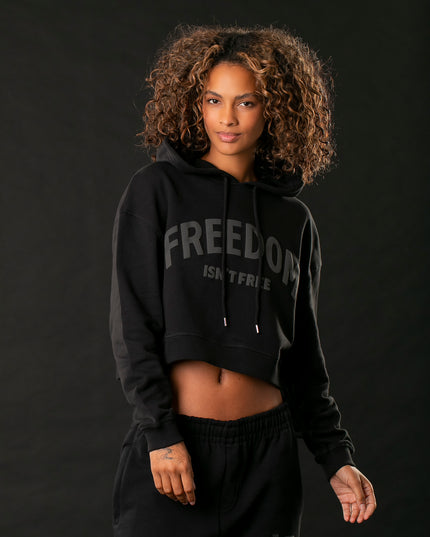 Black-On-Black x Freedom Isn't Free Cropped Hoodie