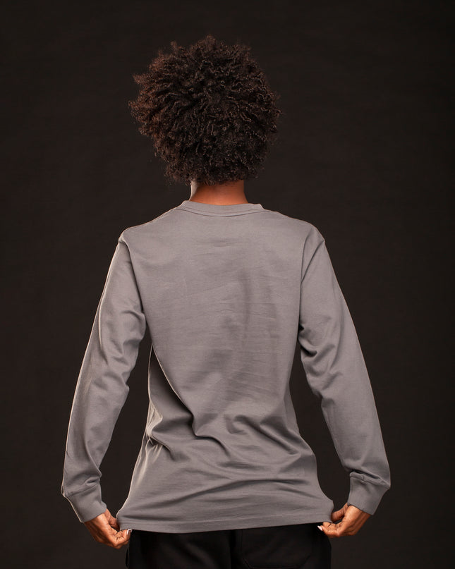 PREMIUM MARCUS GARVEY LS T-SHIRT CHARCOAL