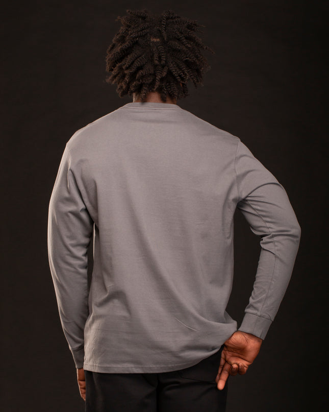 PREMIUM MARCUS GARVEY LS T-SHIRT CHARCOAL
