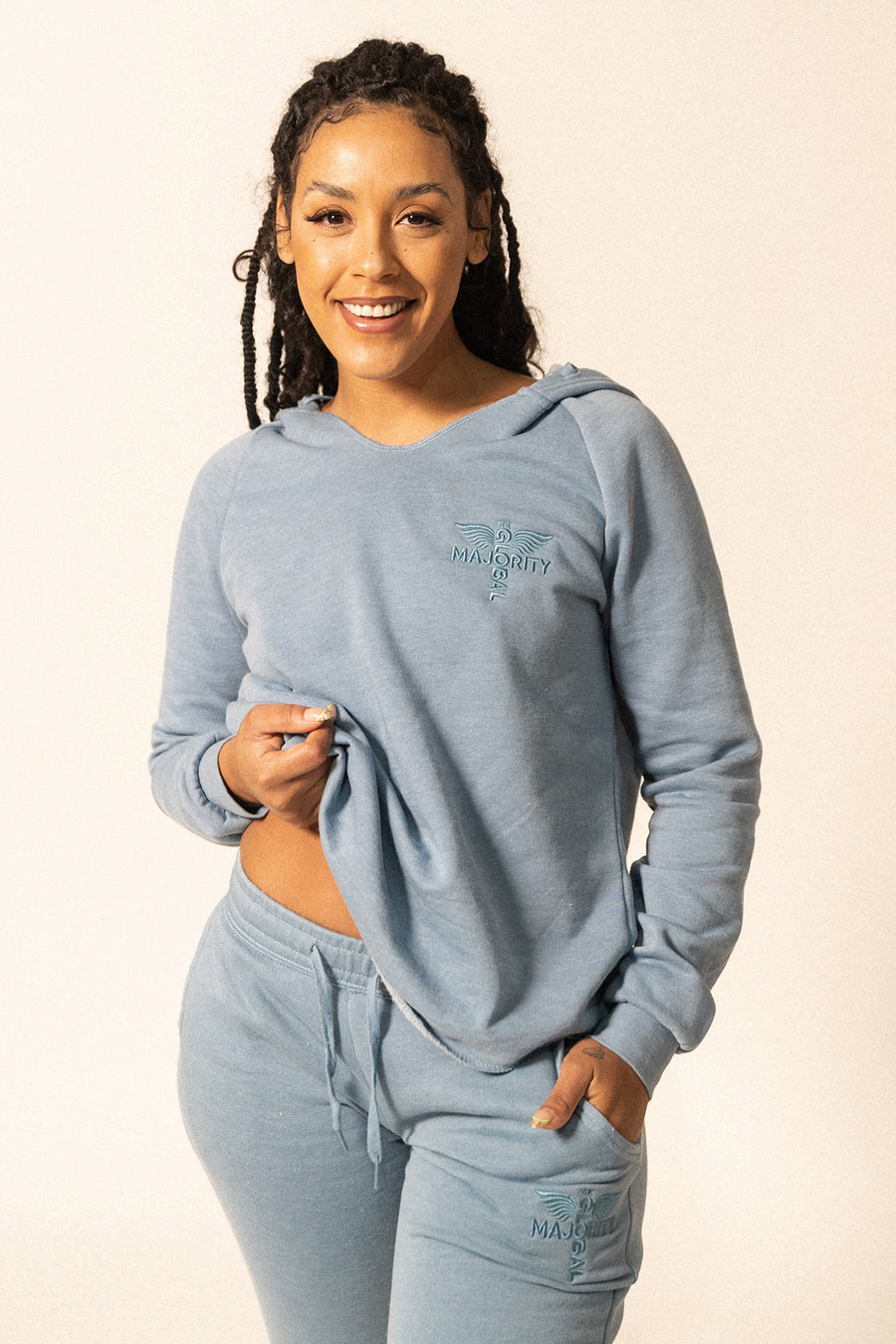 Women’s Pigment Wash Logo-Embroidered Hoodie