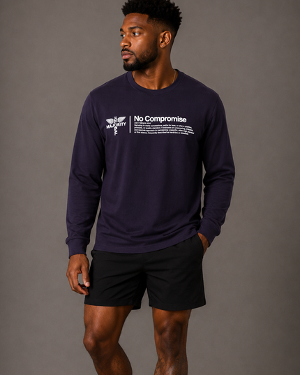 No Compromise Unisex 100% Cotton Long Sleeve Tee - Plum
