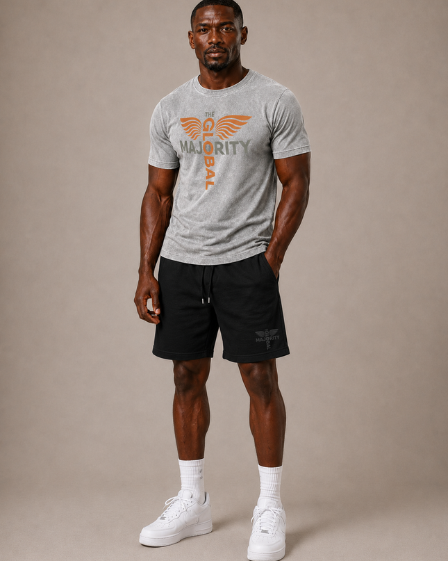 The Vibration Collection 100% Washed Cotton Shorts in Black