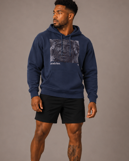 Already Here 2026 Navy Cotton Hoodie