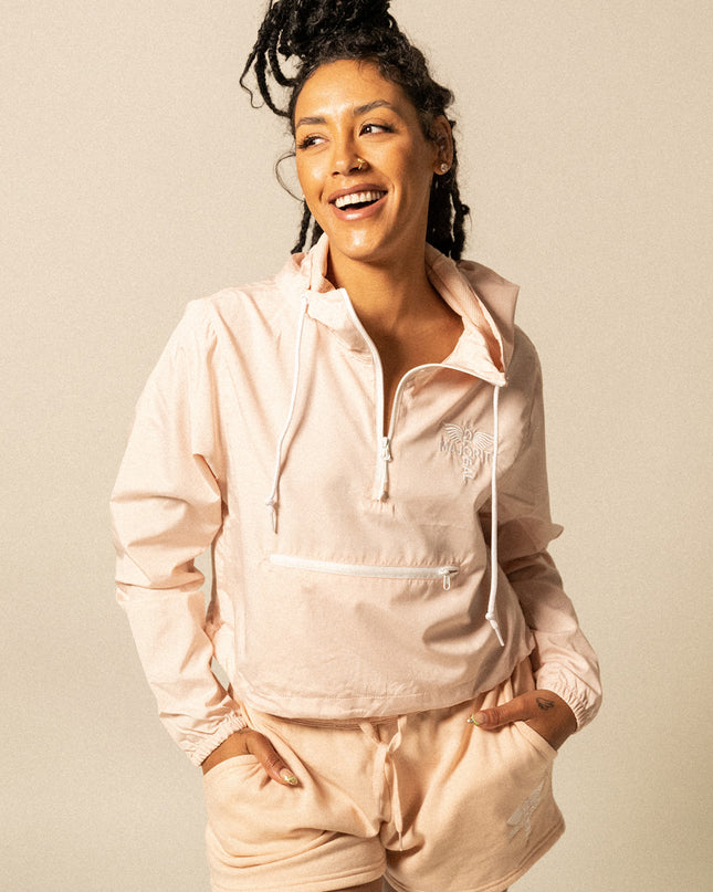 Summer Collection Women’s Logo Cropped Pink Windbreaker Jacket
