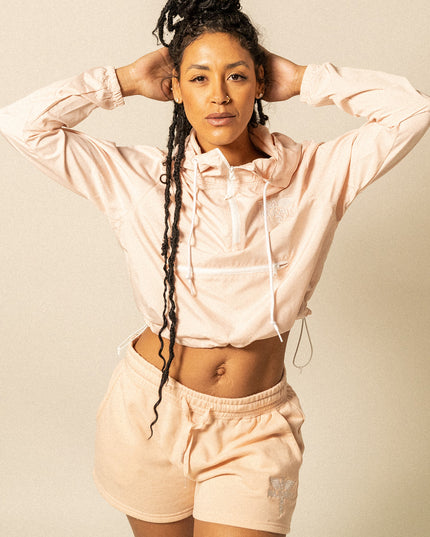 Summer Collection Women’s Logo Cropped Pink Windbreaker Jacket