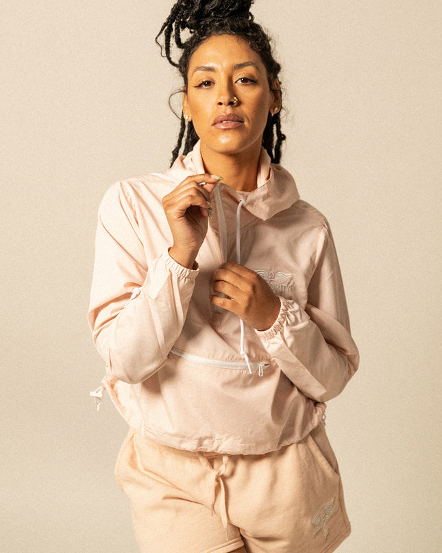 Summer Collection Women’s Logo Cropped Pink Windbreaker Jacket