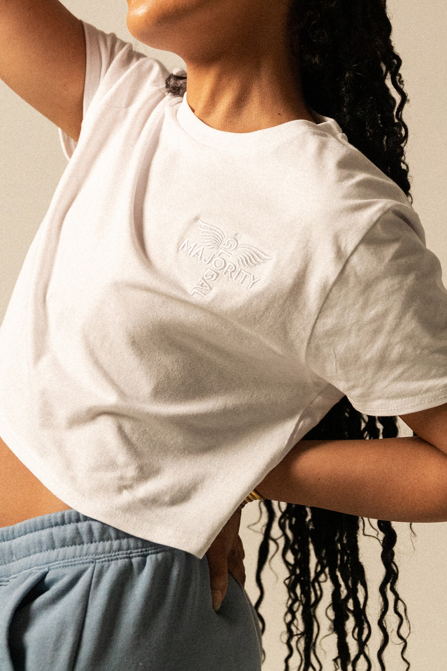 Women’s Logo-Embroidered Cropped Tee