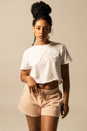 Women’s Logo-Embroidered Cropped Tee