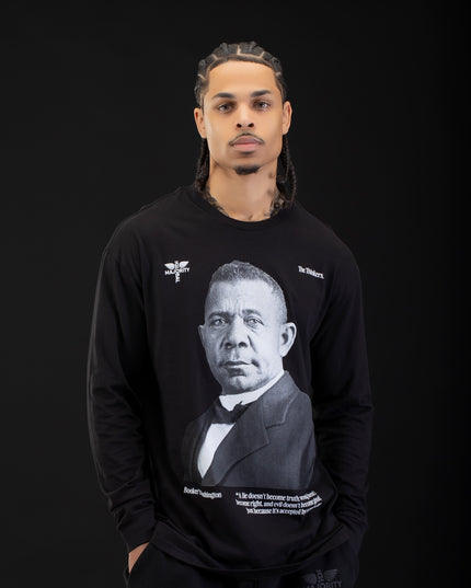 Booker T. Washington Premium Black Long Sleeve Tee