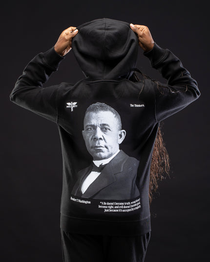 Booker T. Washington Premium Black Zip Hoodie