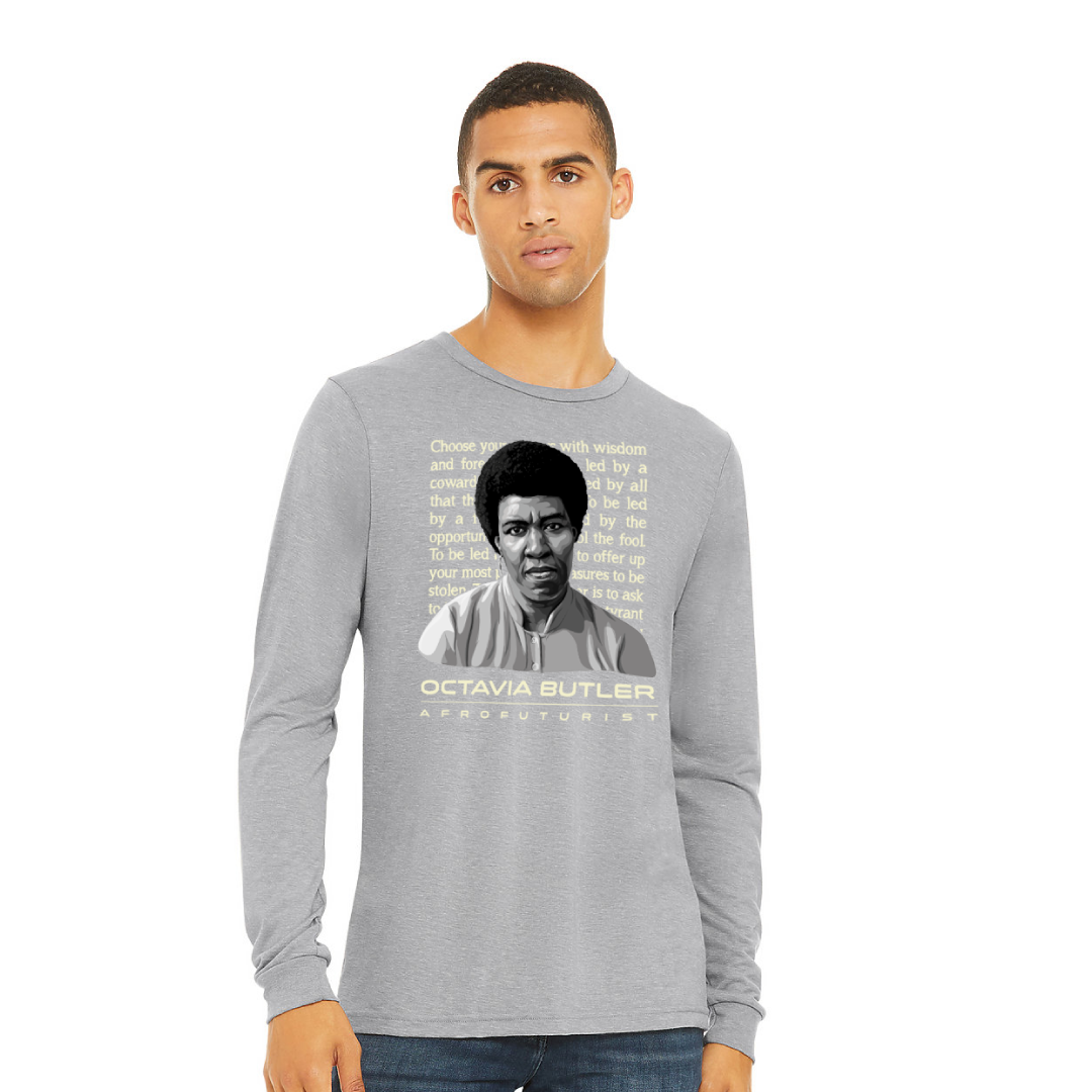 Octavia Butler Grey Tri-Blend Long Sleeve Tee