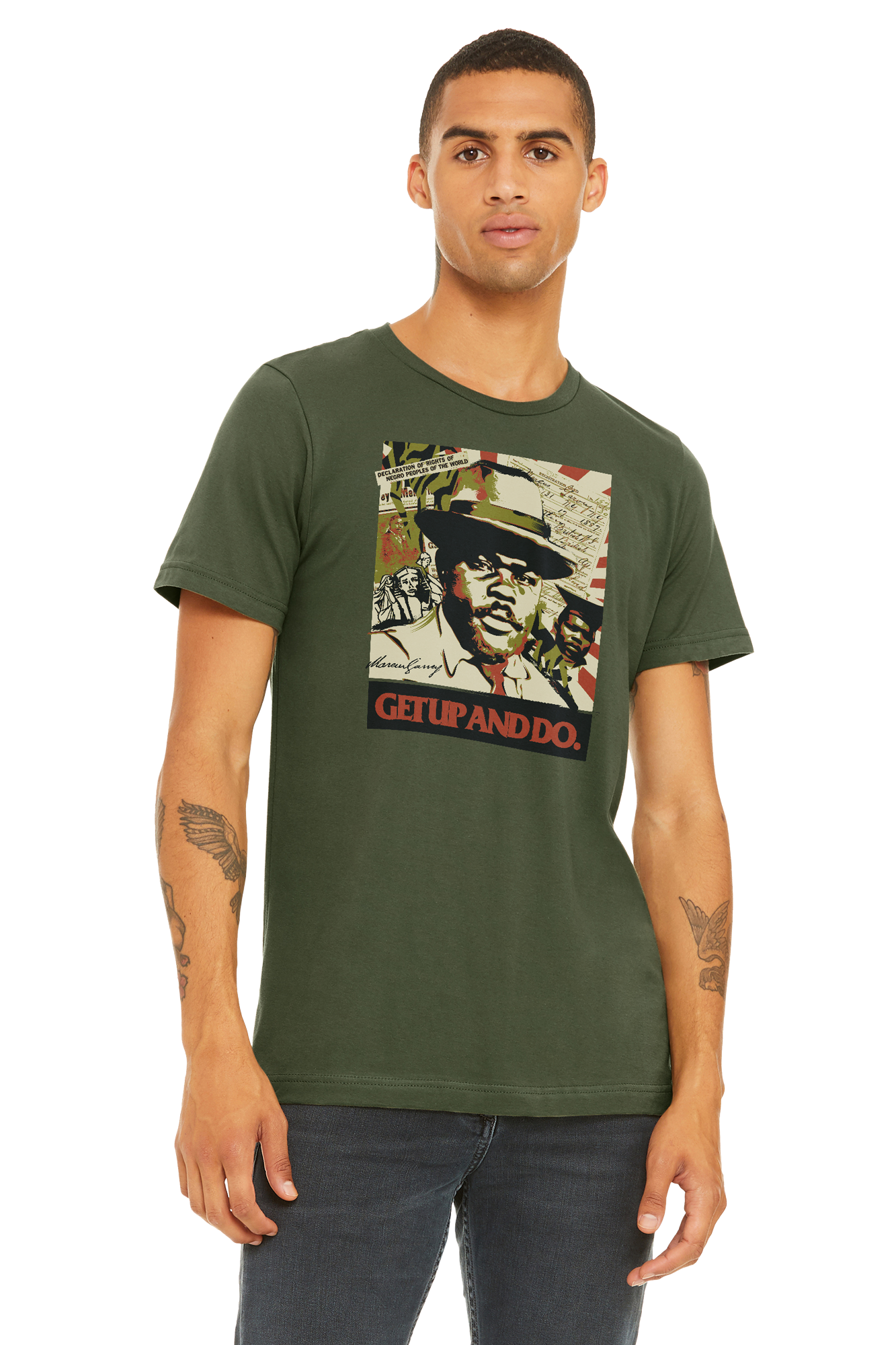 TGM x Marcus Garvey Army Green Tee