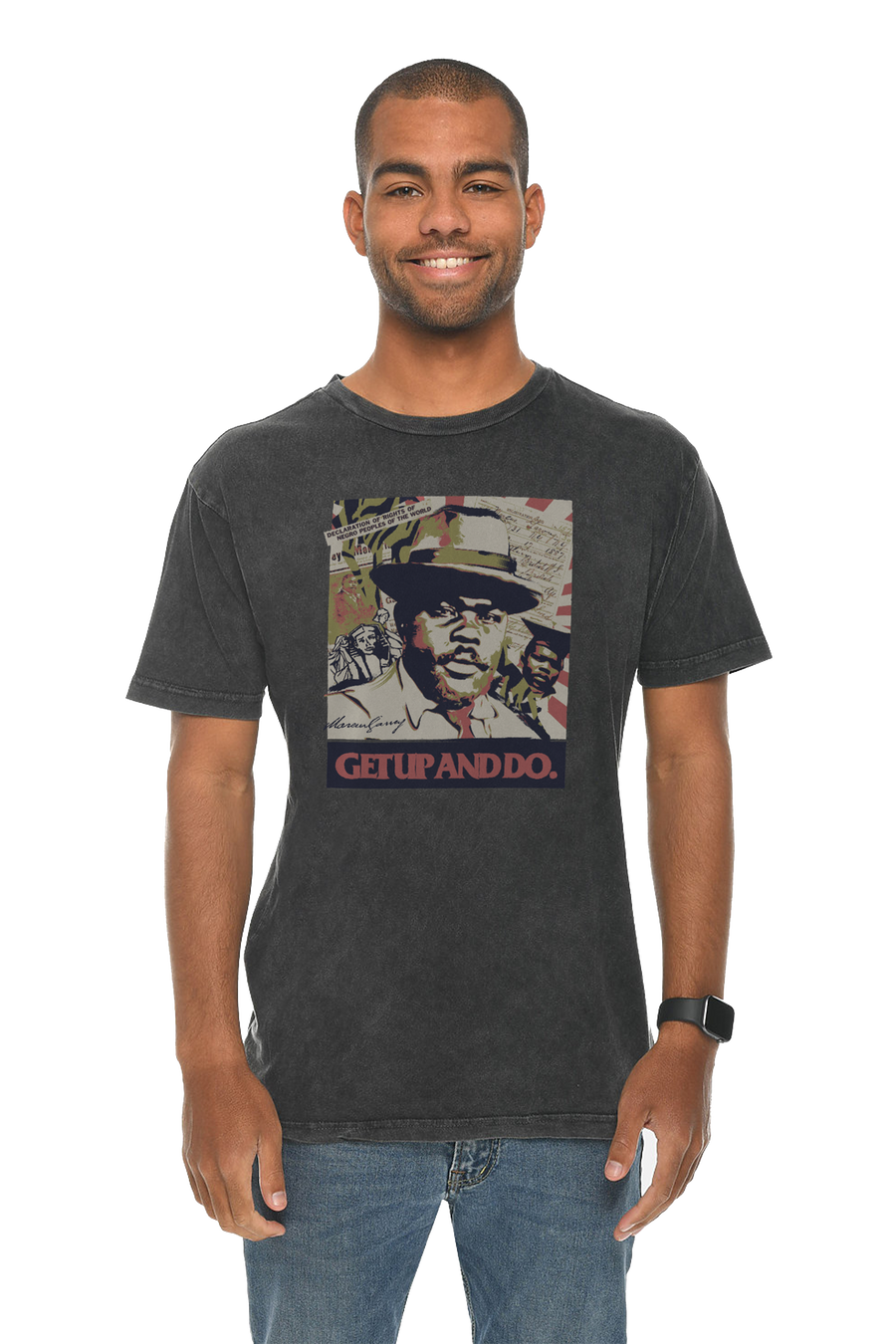 TGM x Marcus Garvey Mineral Wash Black Tee