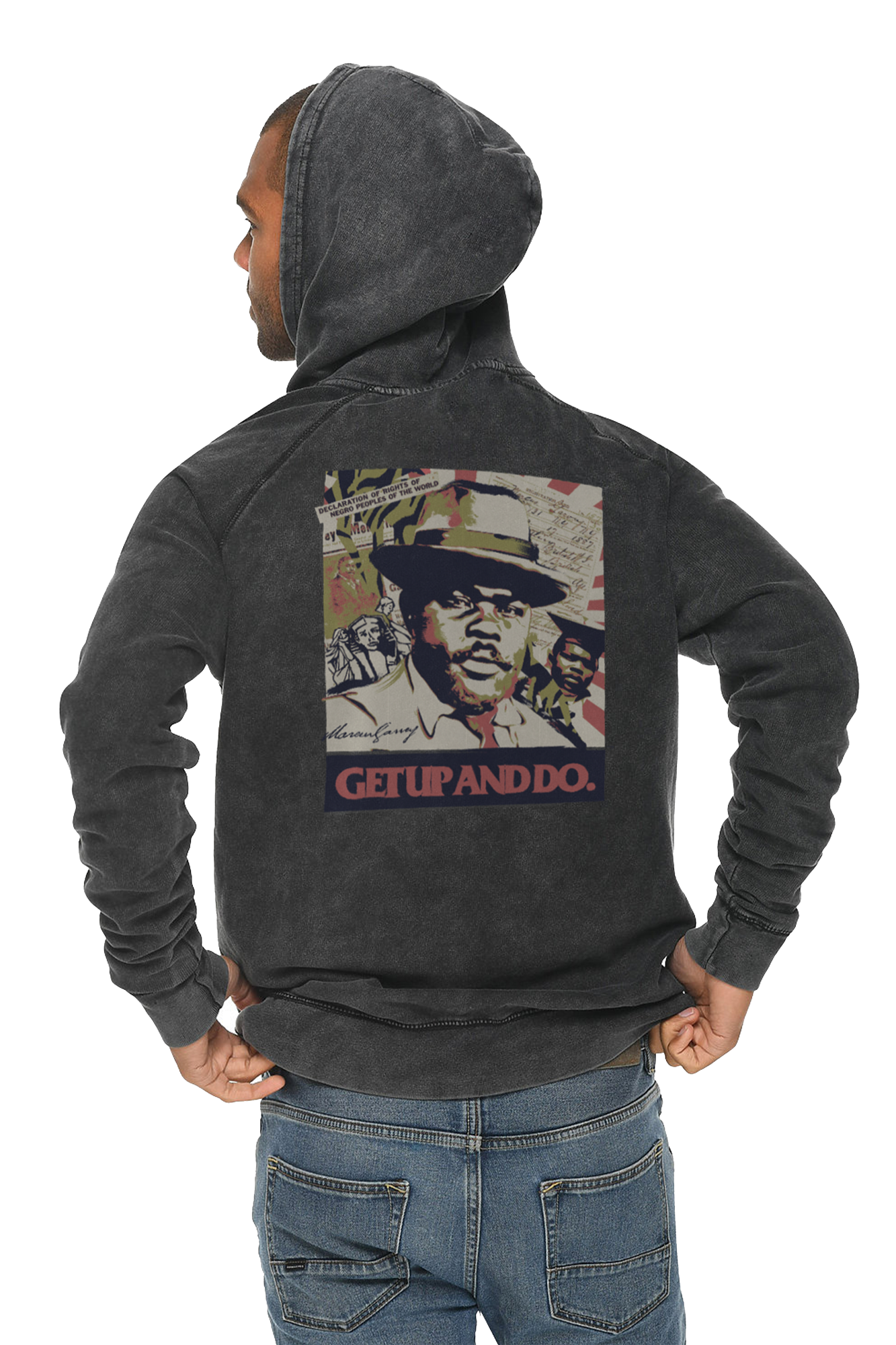 TGM x Marcus Garvey Mineral Wash Black Hoodie