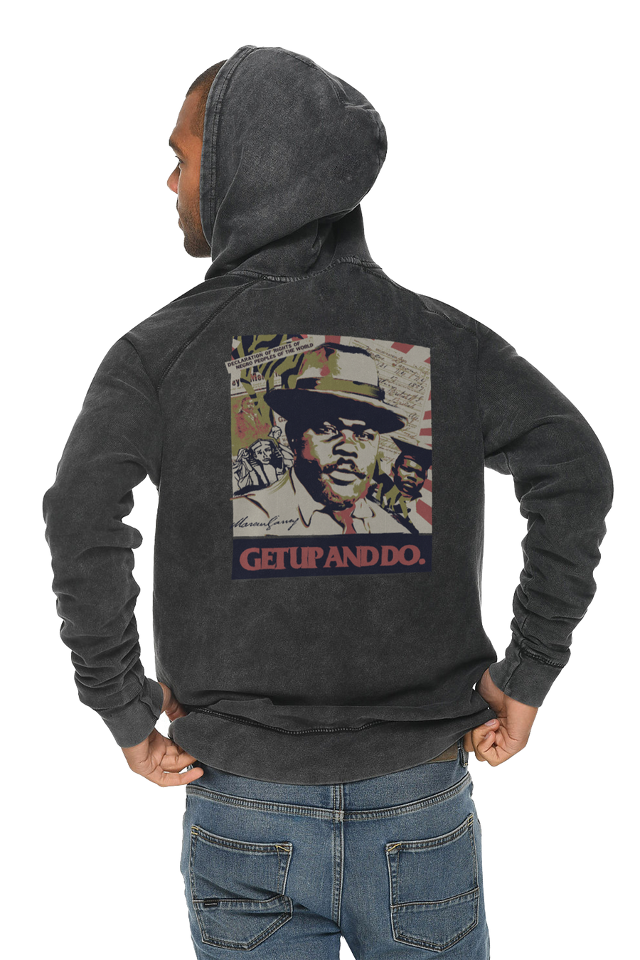 TGM x Marcus Garvey Mineral Wash Black Hoodie