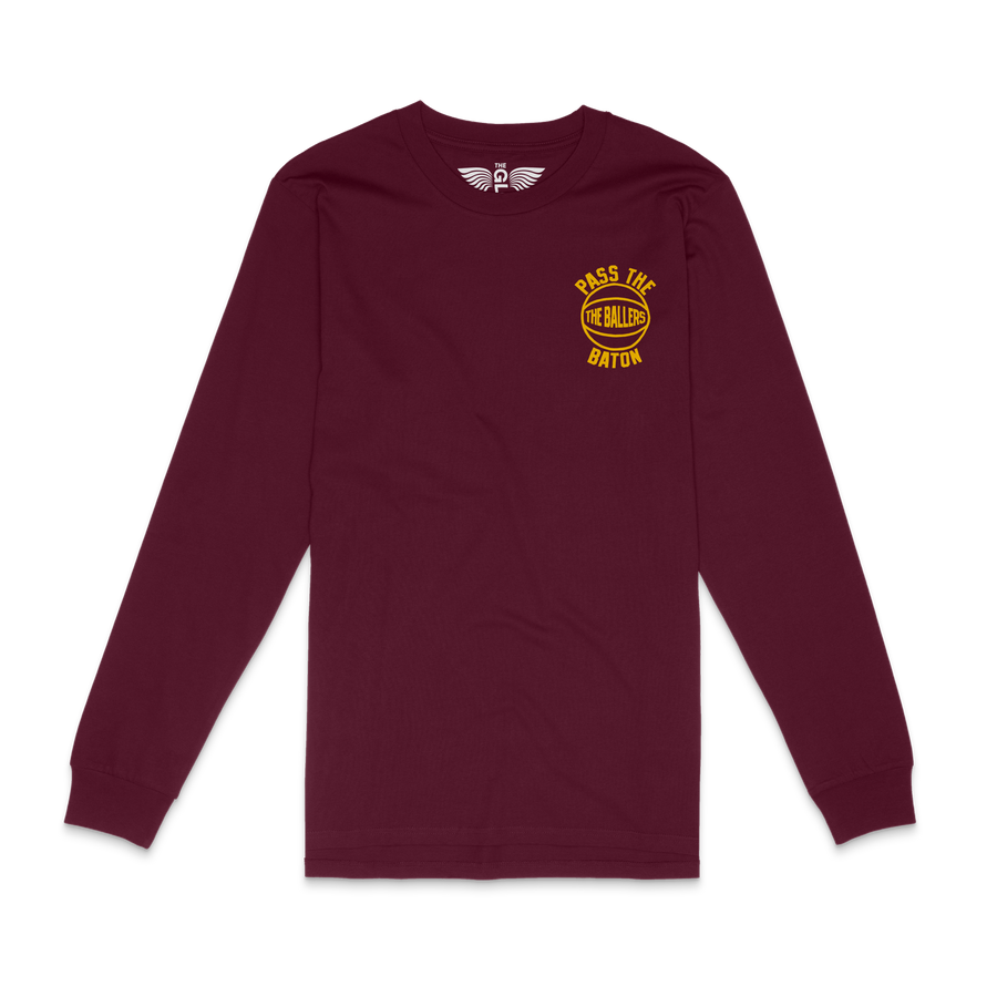The Ballers Burgundy Long Sleeve Tee
