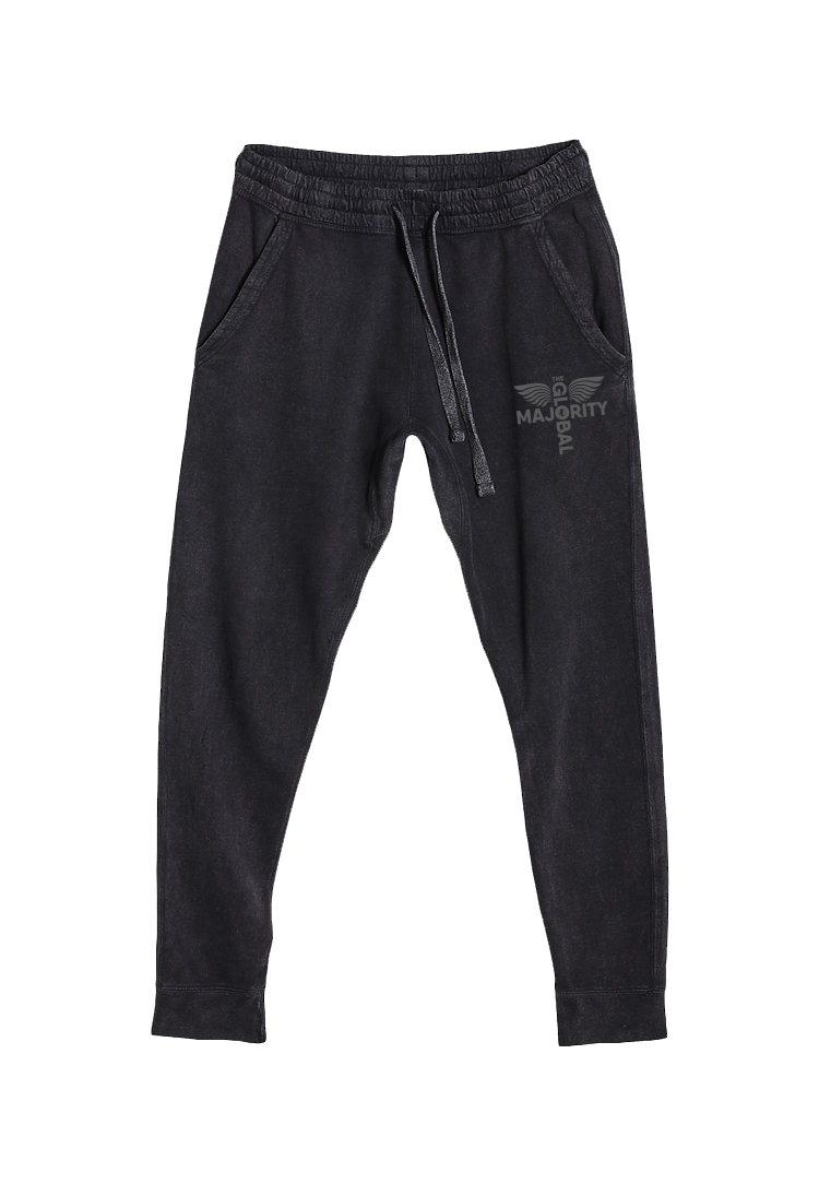 Black-on-Black Logo Mineral Wash Sweatpant