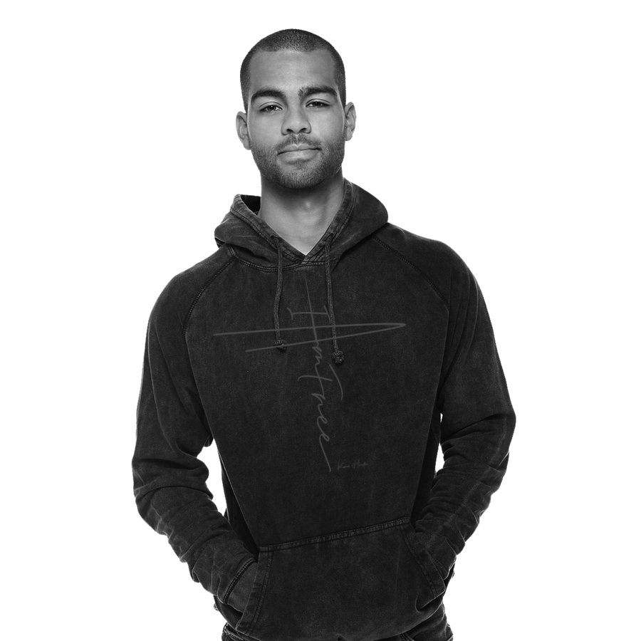 I AM FREE BY KAREN HUNTER MINERAL WASH HOODIE