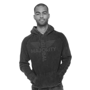 Black-on-Black Logo Mineral Wash Hoodie