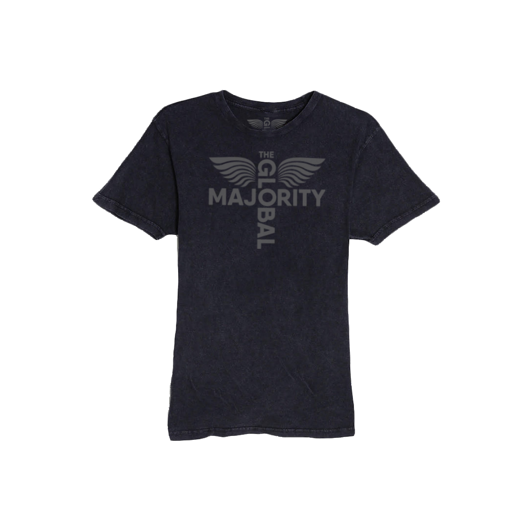 Black-on-Black Logo Mineral Wash T-Shirt